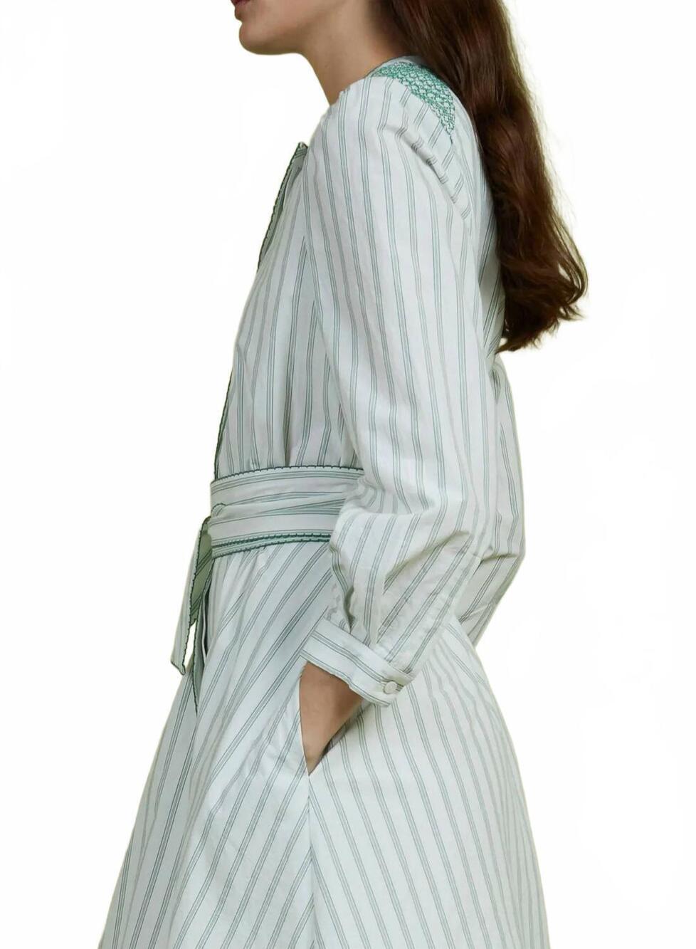 NEW LOVE BINETTI frankie dress in green striped - Picture 4 of 4